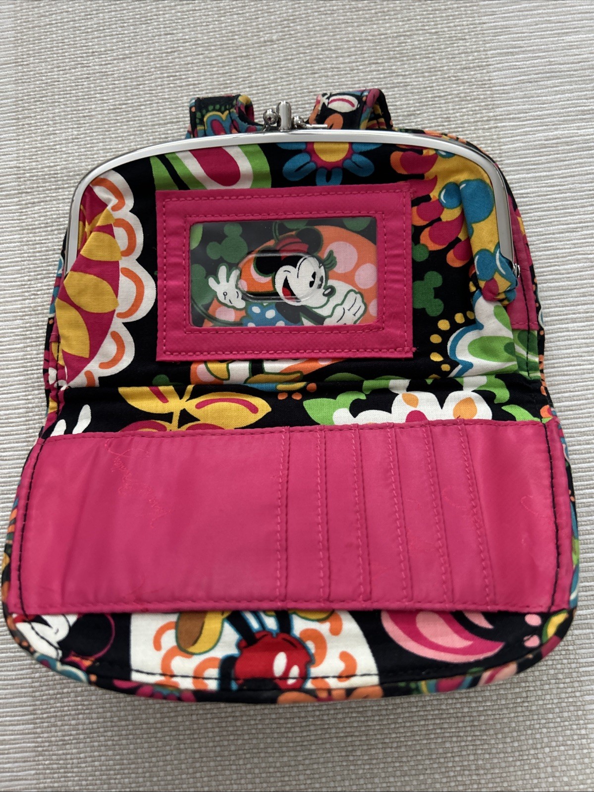 Disney Parks Vera Bradley Midnight W/Mickey Set Of 3 Makeup Bag/wallet/ID RARE