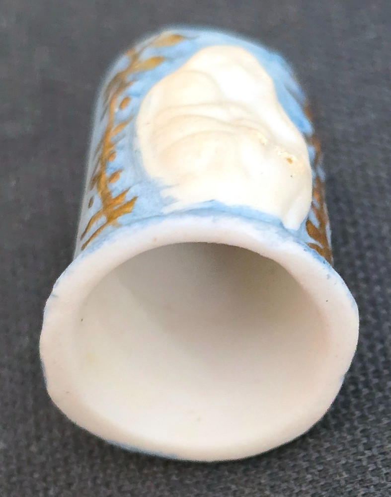 Charming Painted Ceramic Thimble