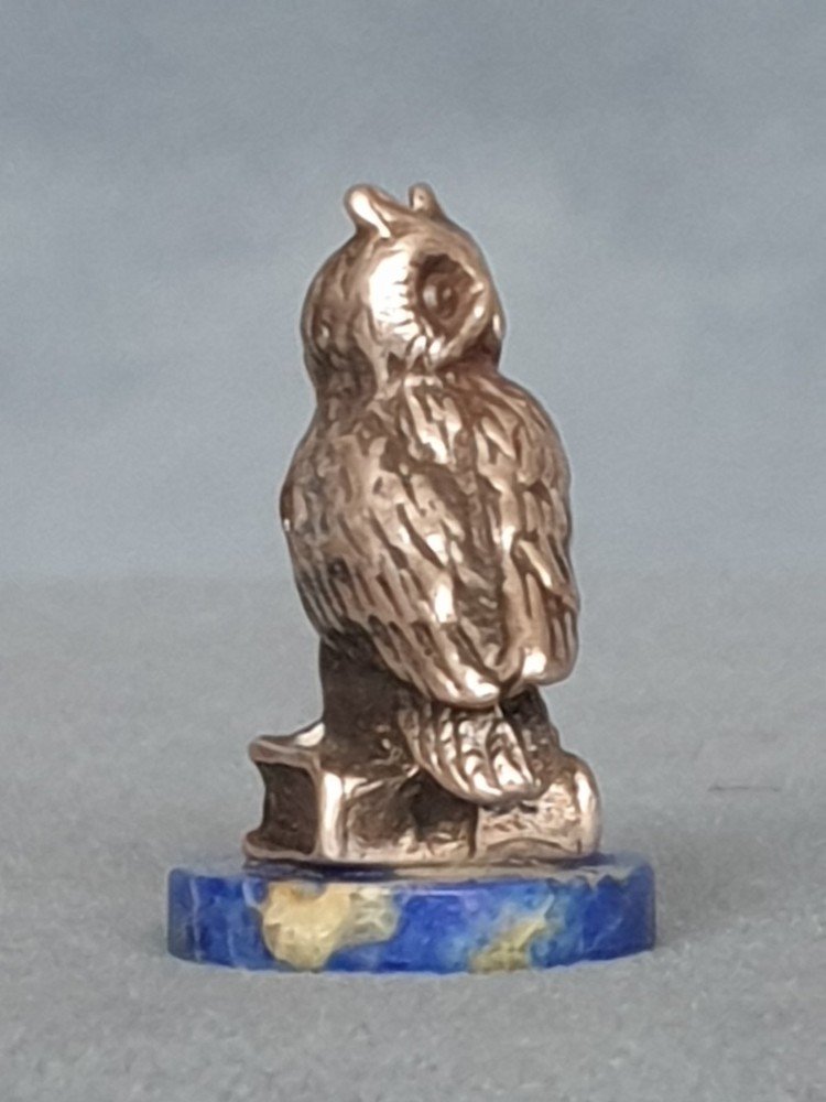 Owl. Eagle owl. Sterling silver 925. Height 1" ( 25 мм).