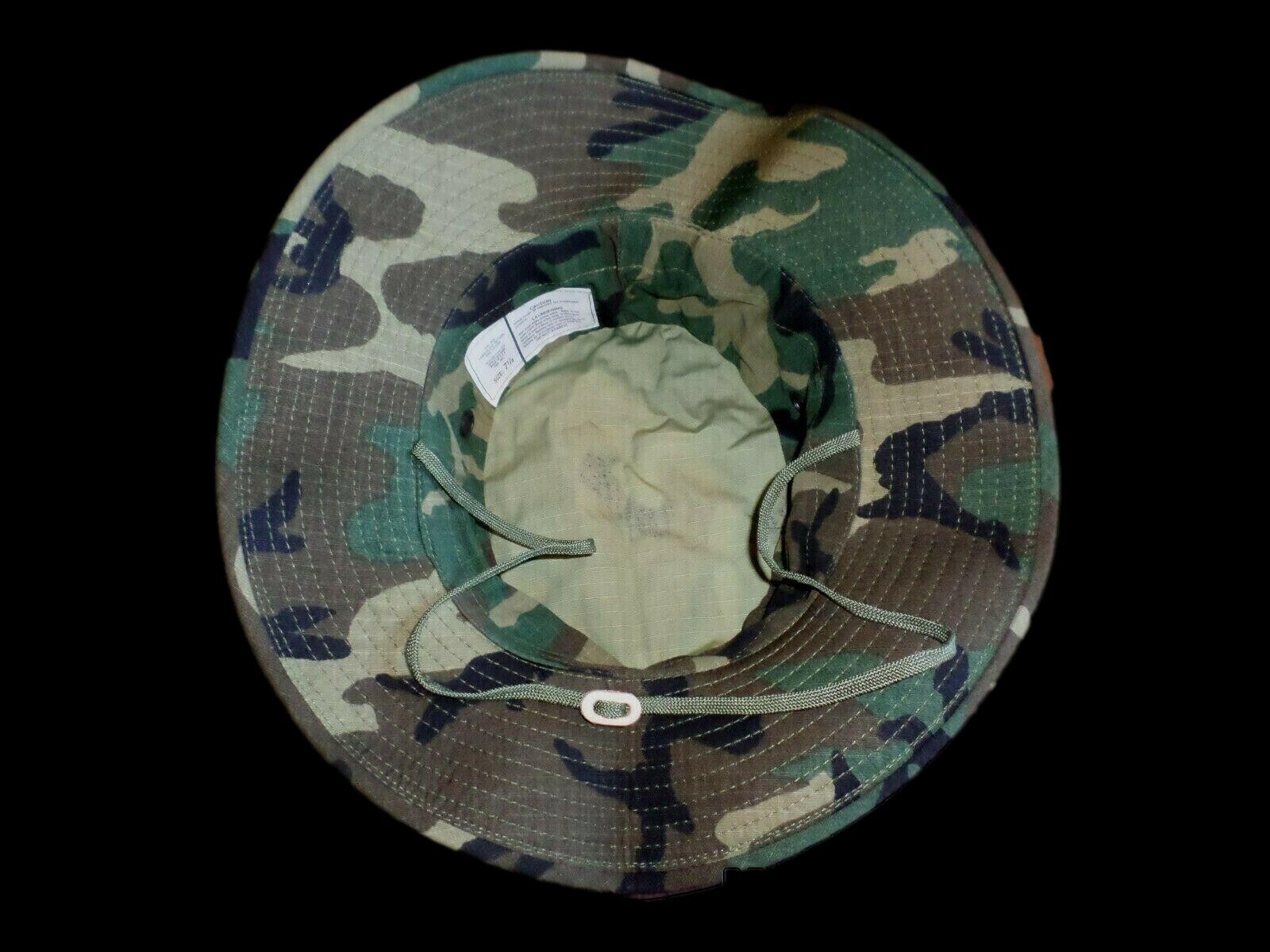 U.S MILITARY ARMY VIETNAM JUNGLE BOONIE HAT TYPE II ERDL CAMOUFLAGE LARGE 7 1/2