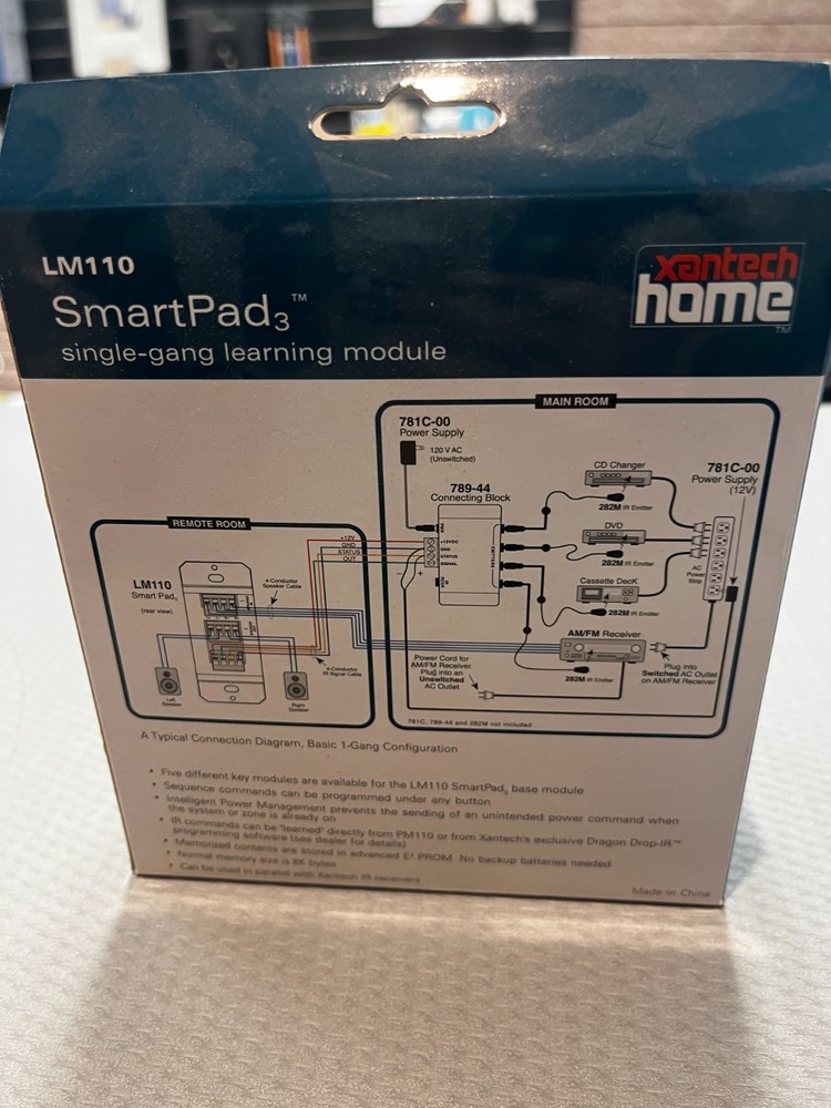 LM110 Xantech Home Smart Pad Single gang learning module