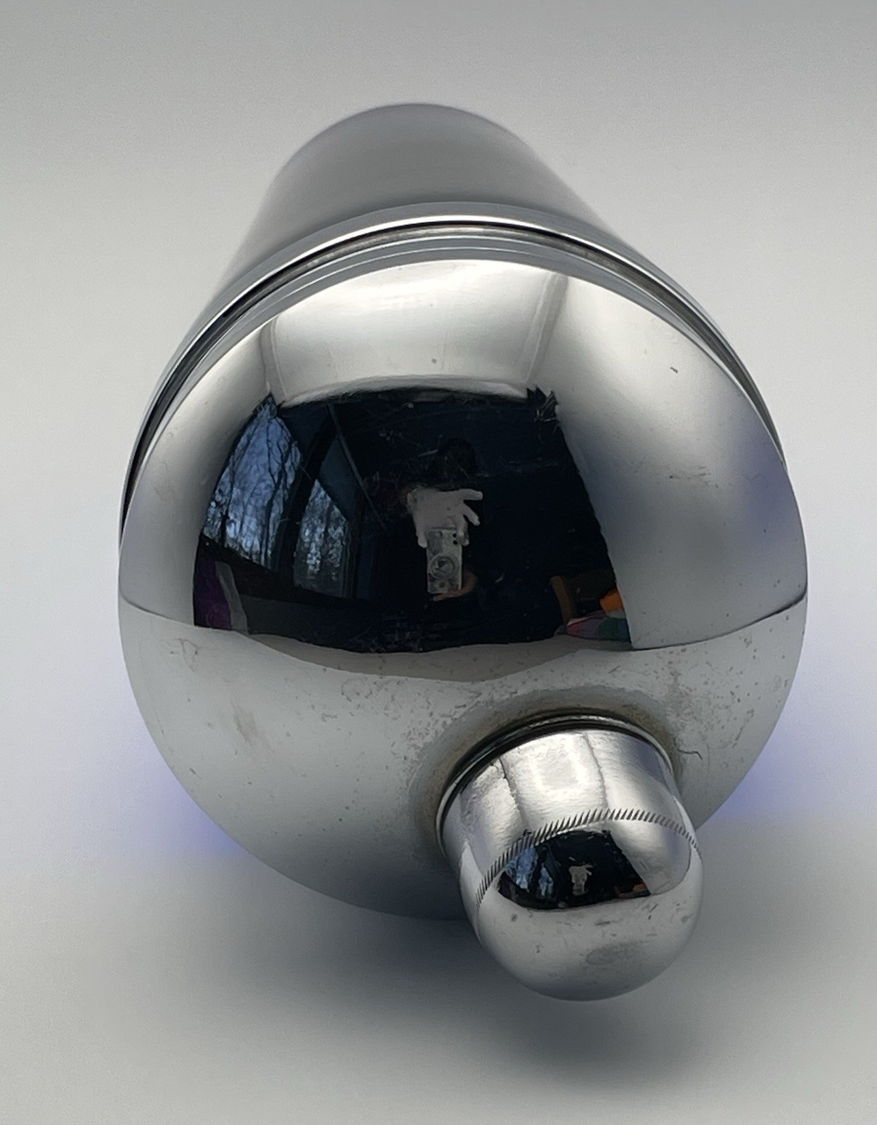 Vintage Cobalt Blue Thick Glass Cocktail Shaker 11" Tall Art Deco MCM FABULOUS!