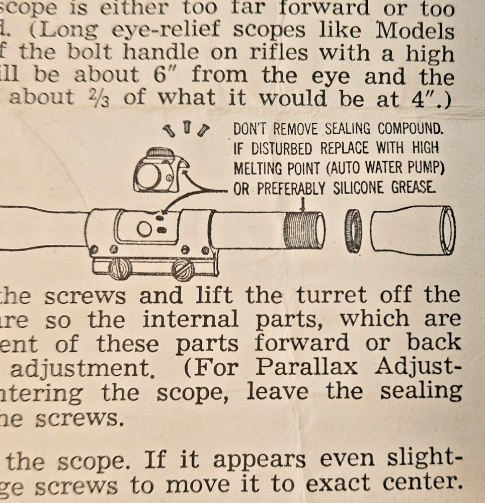 Adjusting Weaver Scopes Instruction brochure