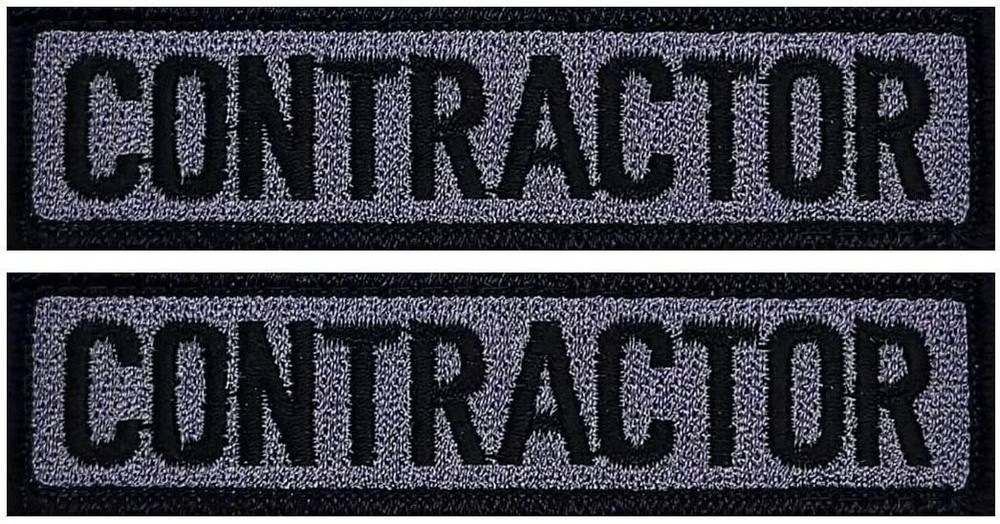 Contractor Embroidered Morale Patch | 2PC HOOK BACKING  3.75"X1"  (QP972)