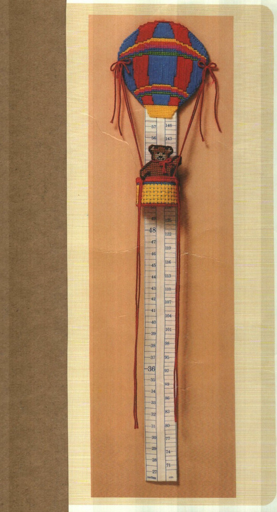 BALLOON GROW CHART CHILD'S HEIGHT MARKER PLASTIC CANVAS PATTERN INSTRUCTIONS