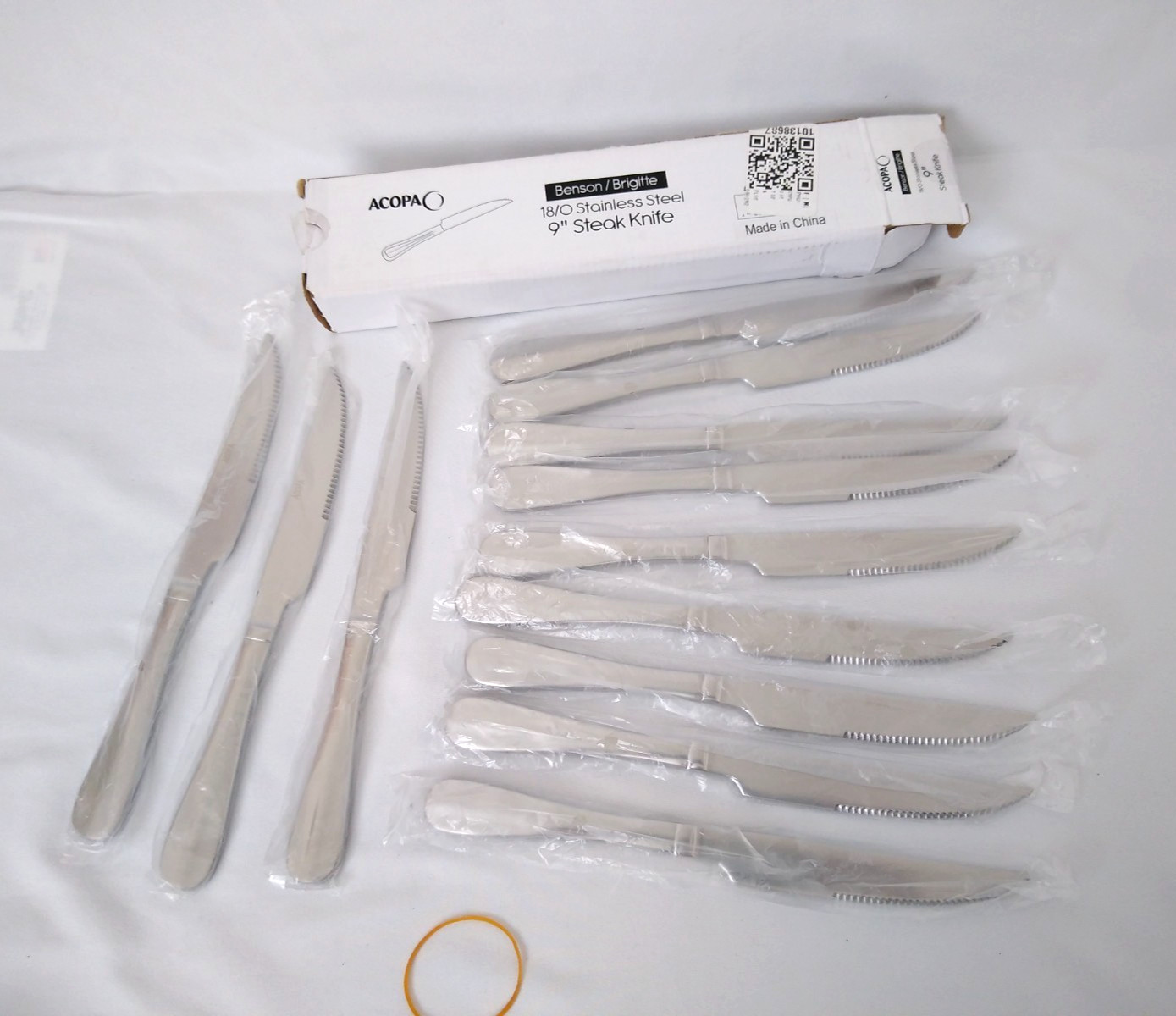 Acopa 18/0 Stainless Steel 9" Steak Knife 12 Pack Benson / Brigitte Flatware