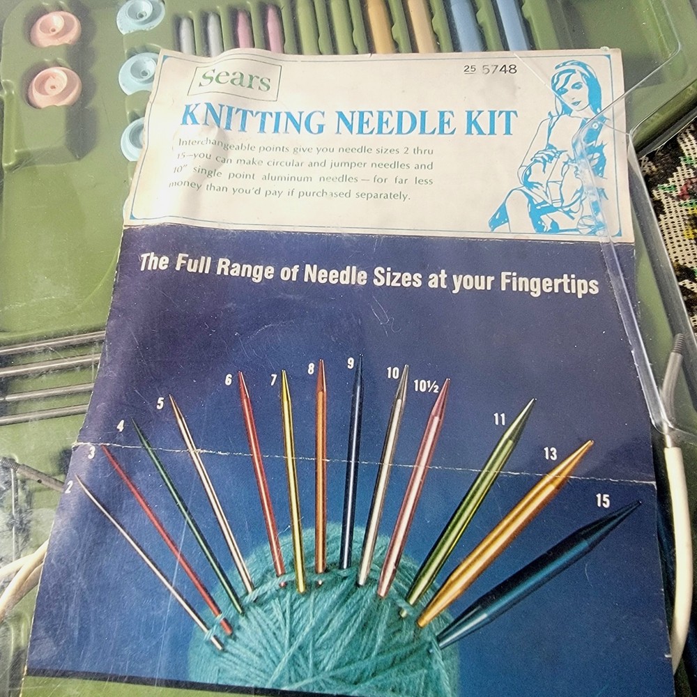 Vintage Sears Knitting Needle Kit Interchangeable Set Case Model 25 5748