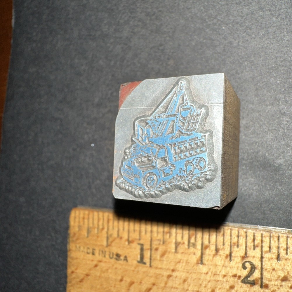 Printing Block “ Old Excavator & Truck “￼