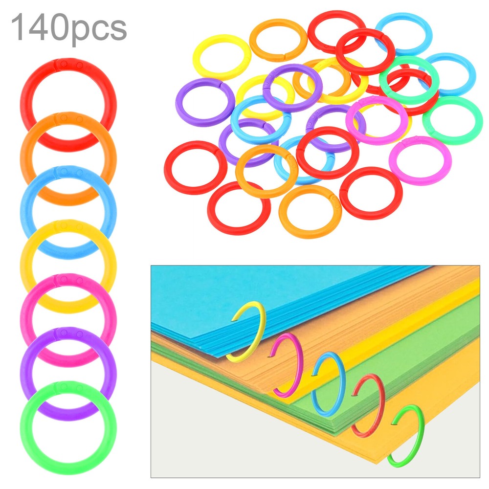 140pcs 20mm Plastic Binder Rings for Cards / Document Stack / Office Use