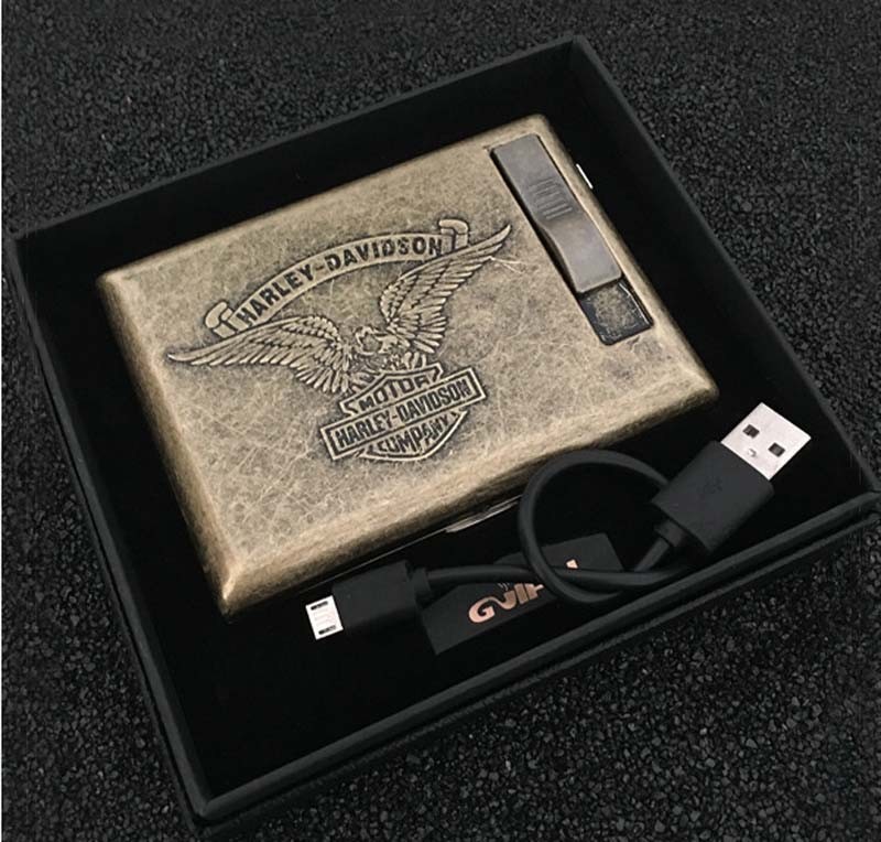 HARLEY - DAVIDSON Lighter cigarette case for 20 cigarettes pack