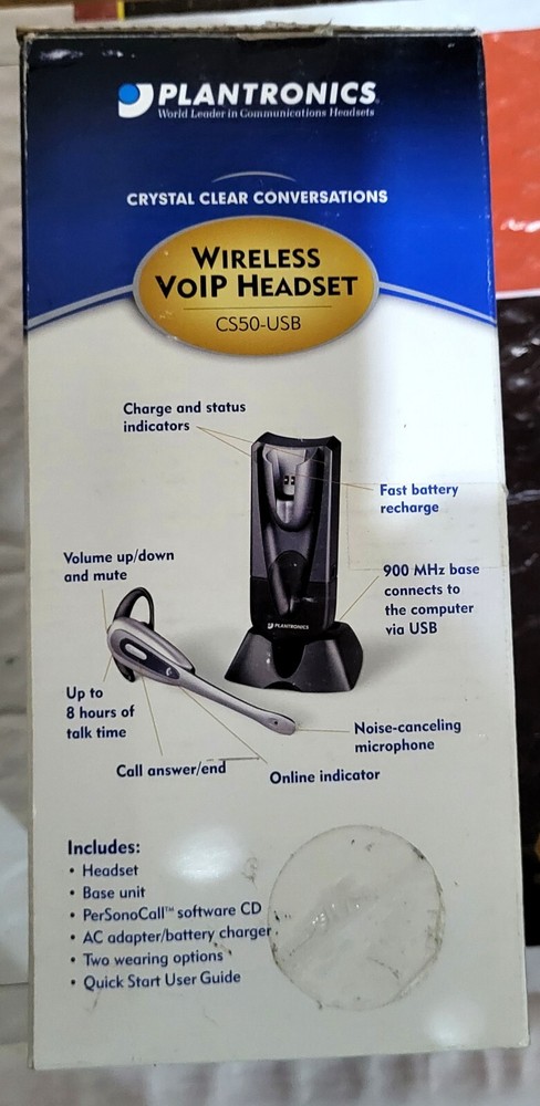 Plantronics CS50-USB Wireless Headband Computer Headset System for Skype Chat