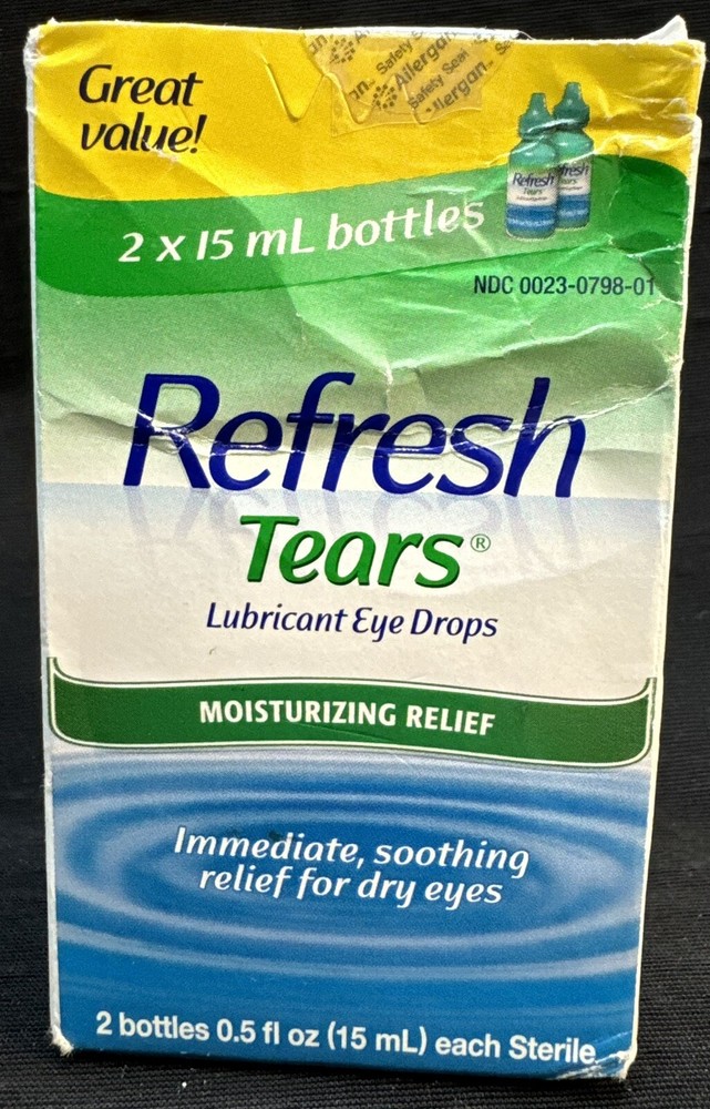 2 refresh tears moisturizing eye drops 0.5oz ea exp march 2027