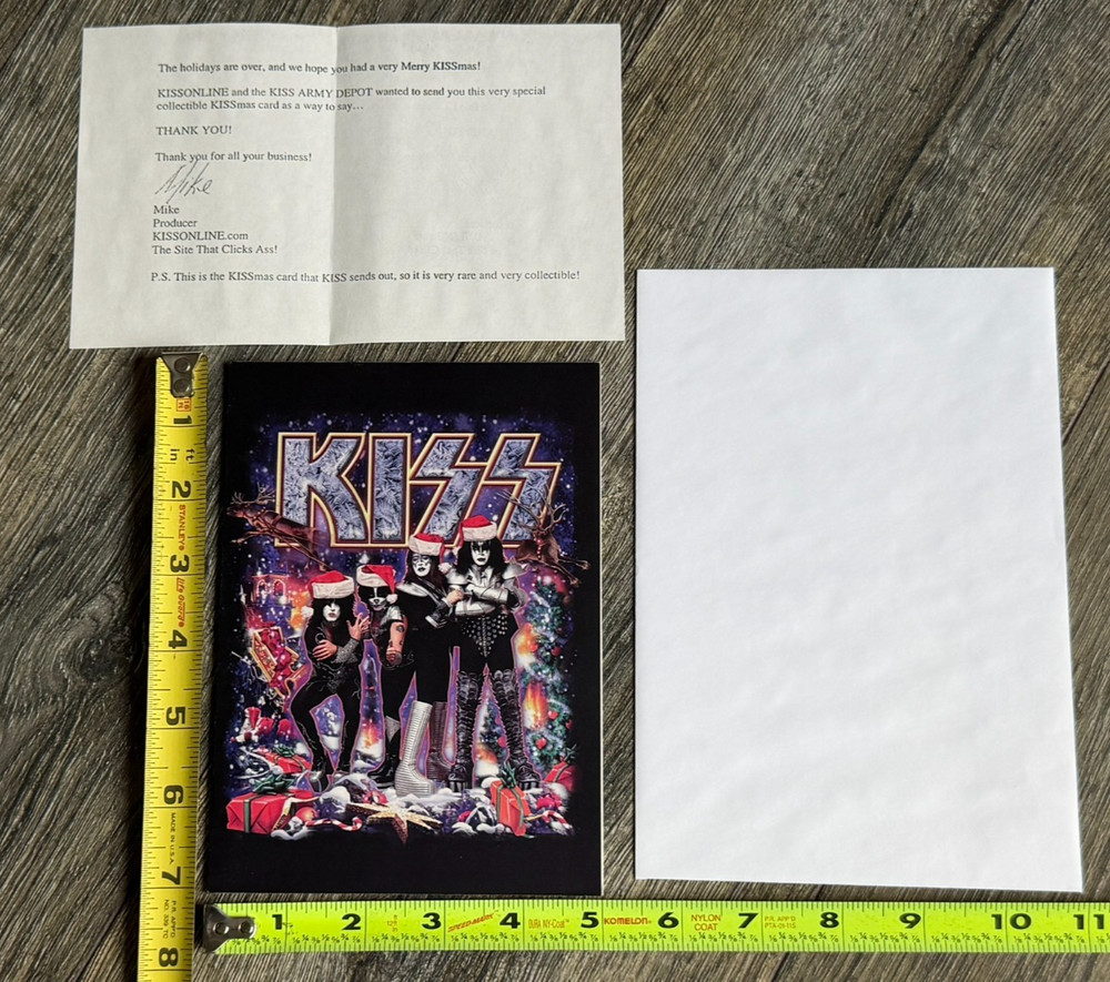 KISS Christmas Card Kissmas BAND ISSUED Farewell Concert Tour 2000 Vintage Kiss