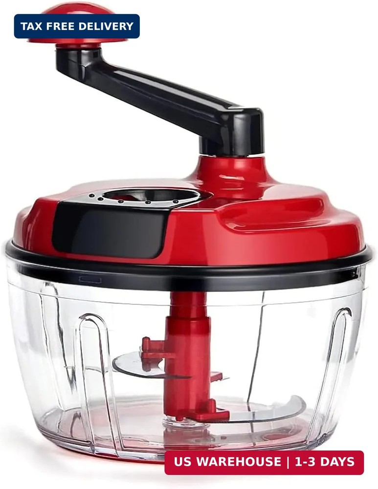Multi-Functional Manual Food Processor,8 Cup Hand-powered Crank Chopper,Mincer B