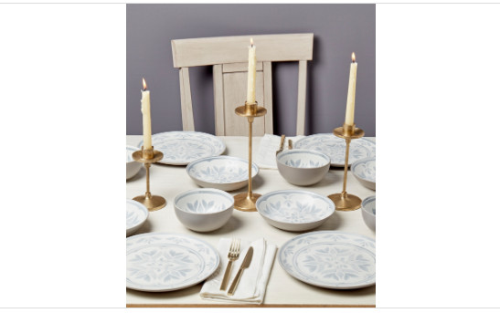 Tabletops Carrara Gray 12pc.Dinnerware Set,service For 4