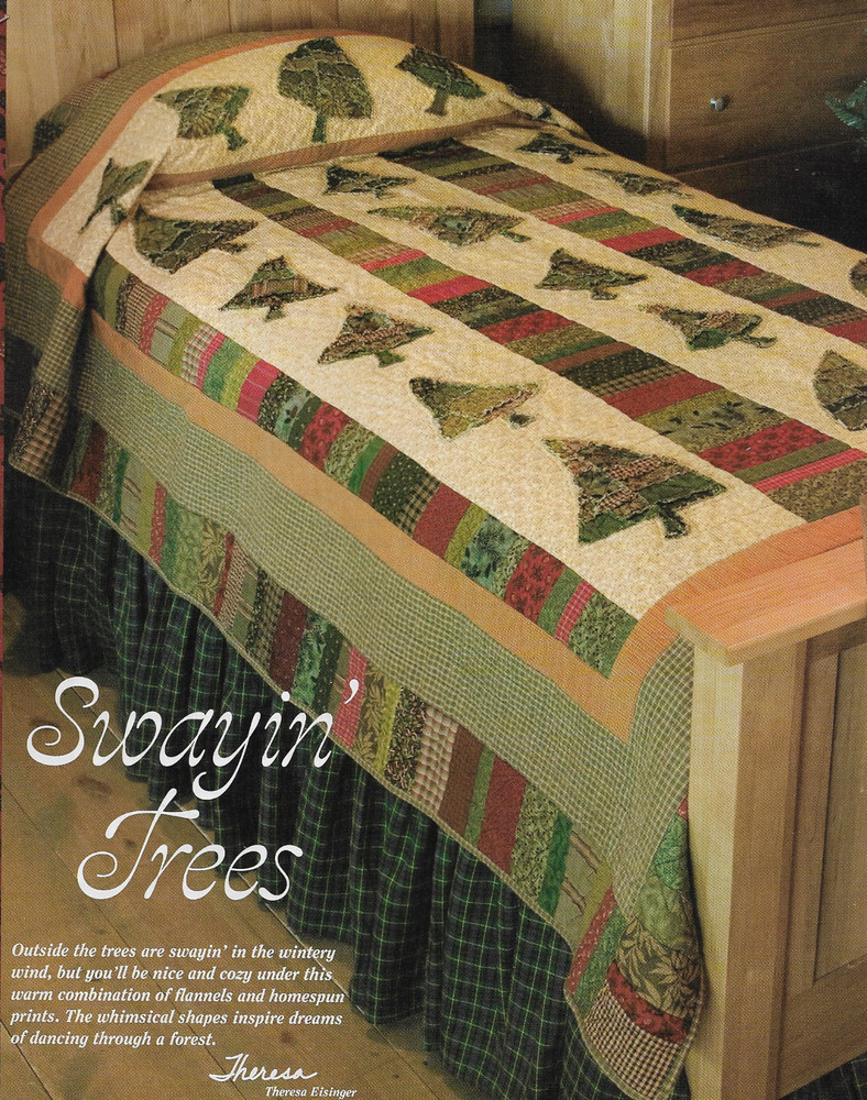Swayin' Trees Quilt quilting pattern instructions (2 sizes)