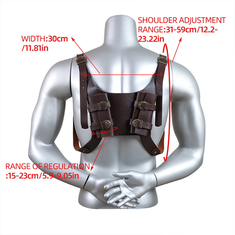 Medieval Double Sword Back Sheath Holder Scabbard Warrior Shoulder Strap