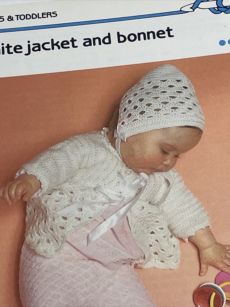 Marshall Cavendish Childs White Jacket & Bonnet Crochet Pattern