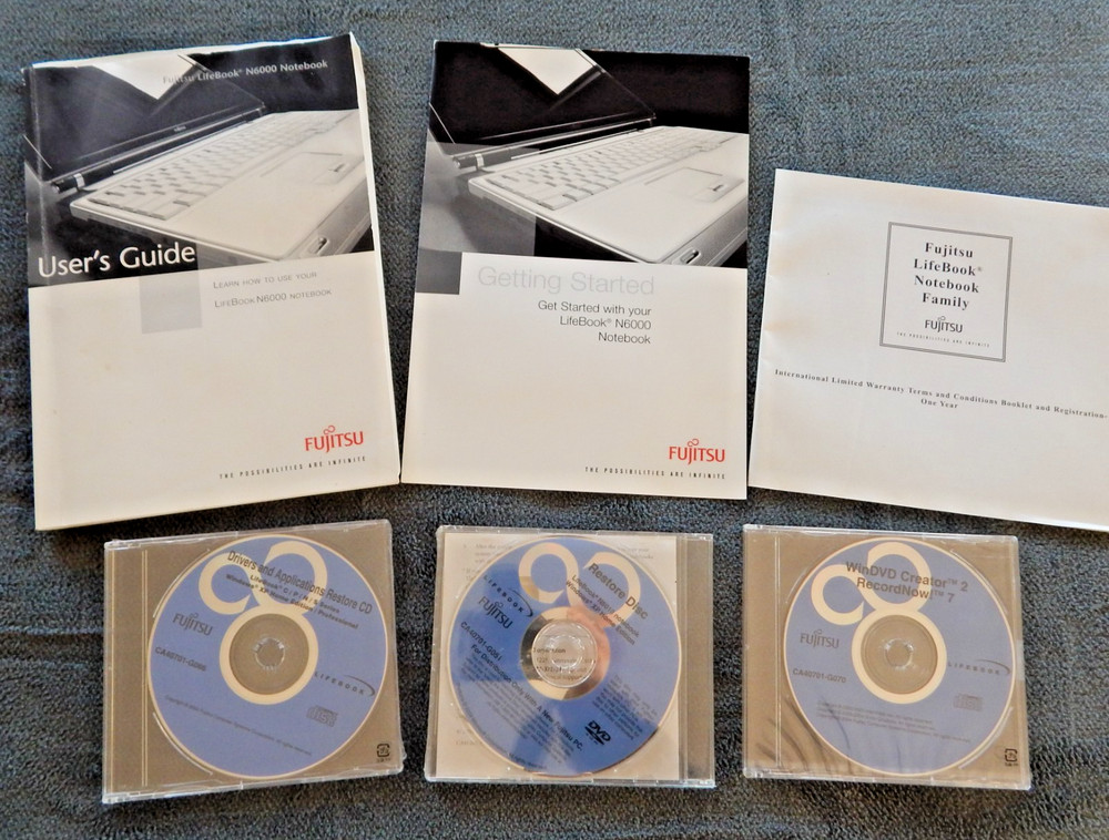 User Manuals & Software CDs for FUJITSU LIFEBOOK N6000 Notebook Computer