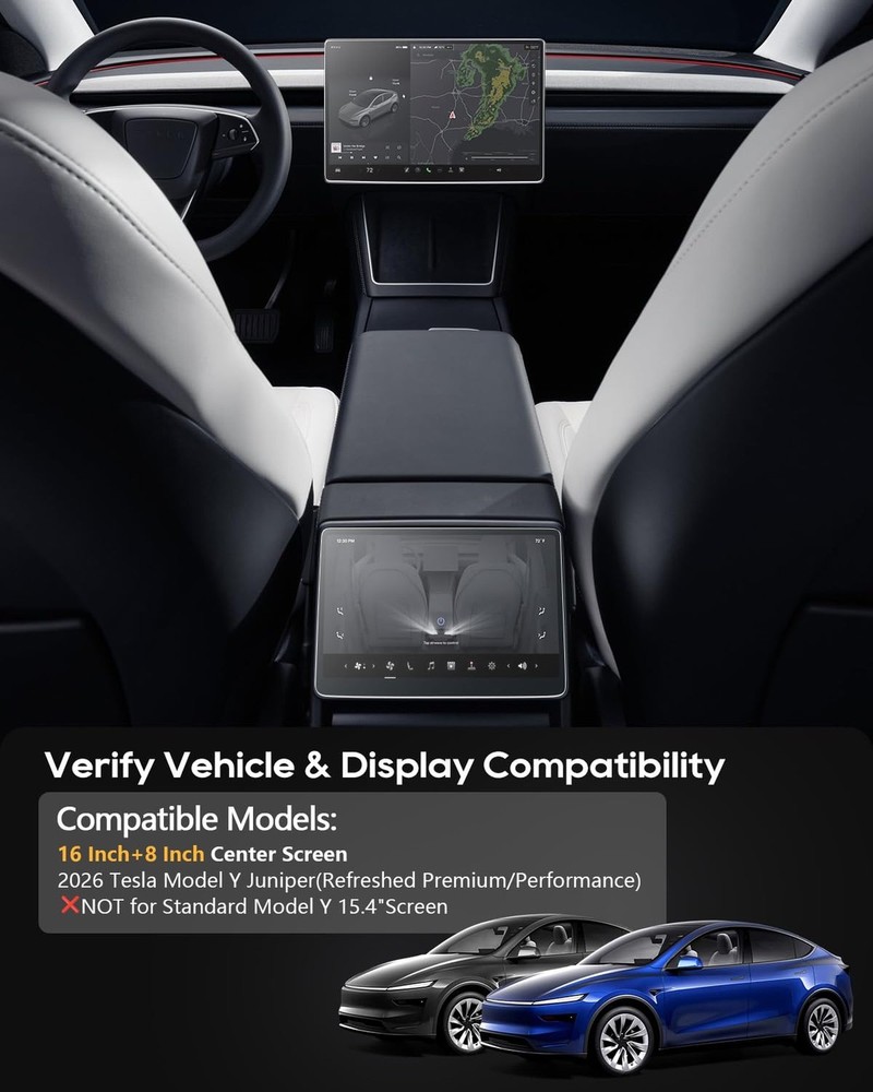 2-Pack 2026 Tesla Model Y Juniper Screen Protector 16"+8" - Refreshed Premium...