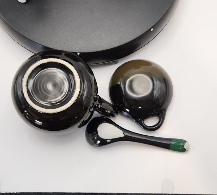 Lidded Ceramic Tea Cup Set with Spoon Holder & Zester