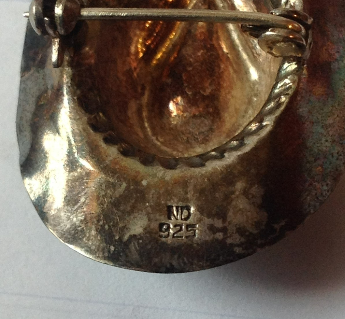 Sterling 925 Silver Cowboy Hat, Brooch Pin, Weighs 3.40 Grams Country Line Dance