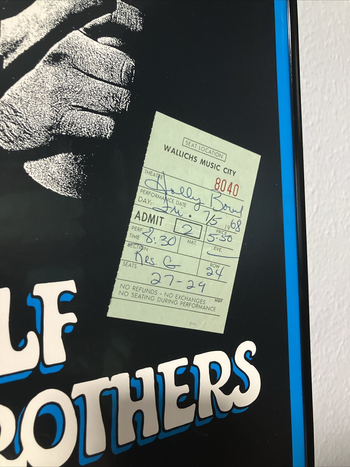 The Doors Hollywood Bowl Concert Ticket Stub And Commemorative Poster