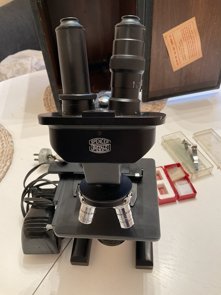 Vintage Spencer Buffallo Microscope With Case