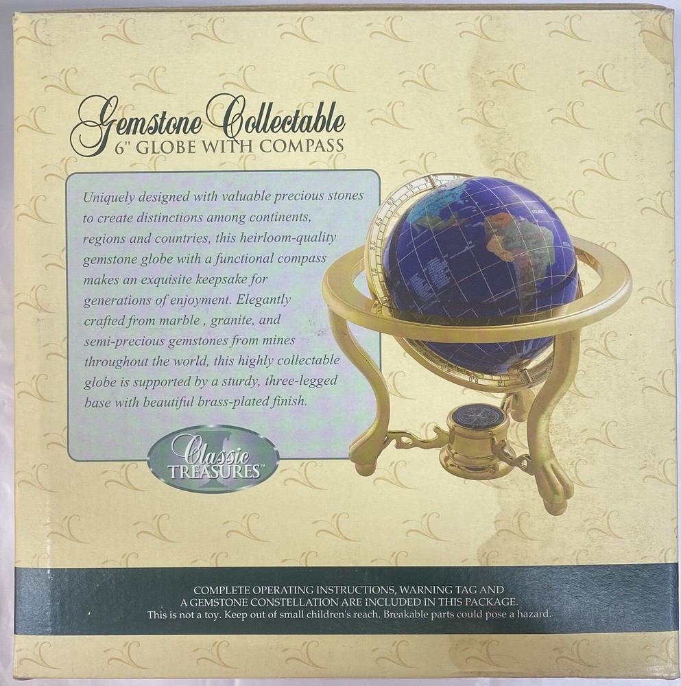 6” GLOBE WITH COMPASS CLASSIC TREASURES
