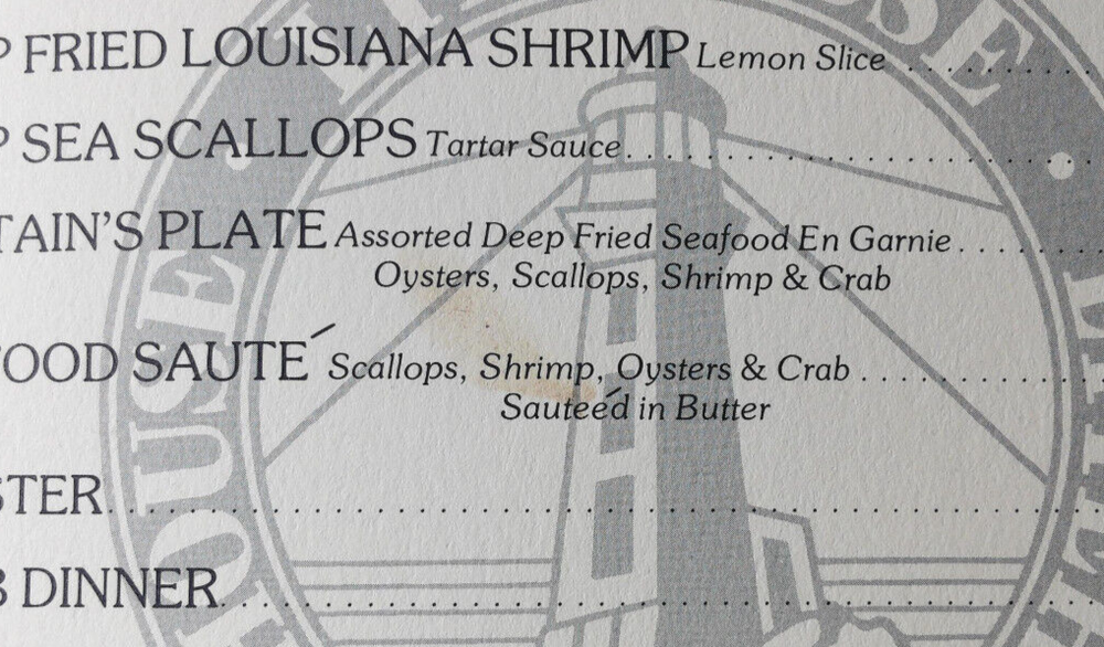 Vintage Litehouse Menu