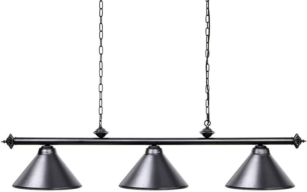 Industrial-Style Pool Table Light - 3 Lights with Adjustable Matte Black Shade