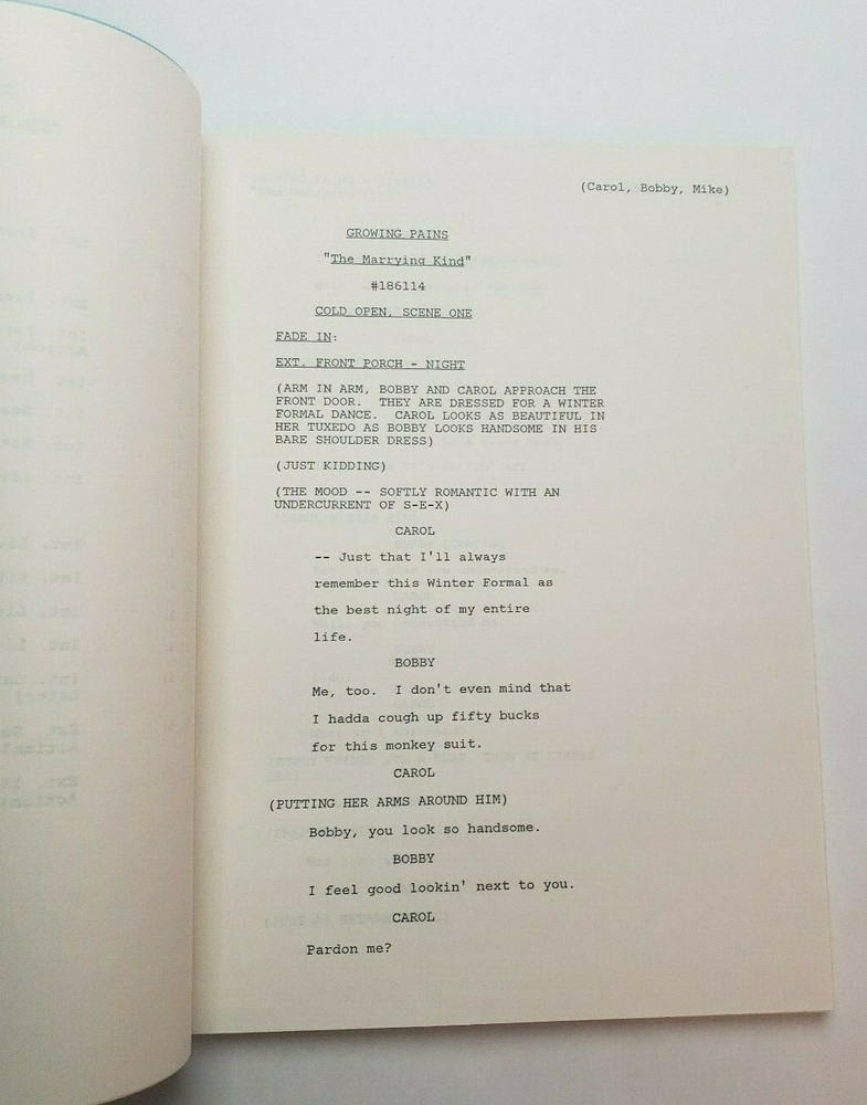 GROWING PAINS / David Kendall 1987 TV Show Script, "The Marrying Kind"