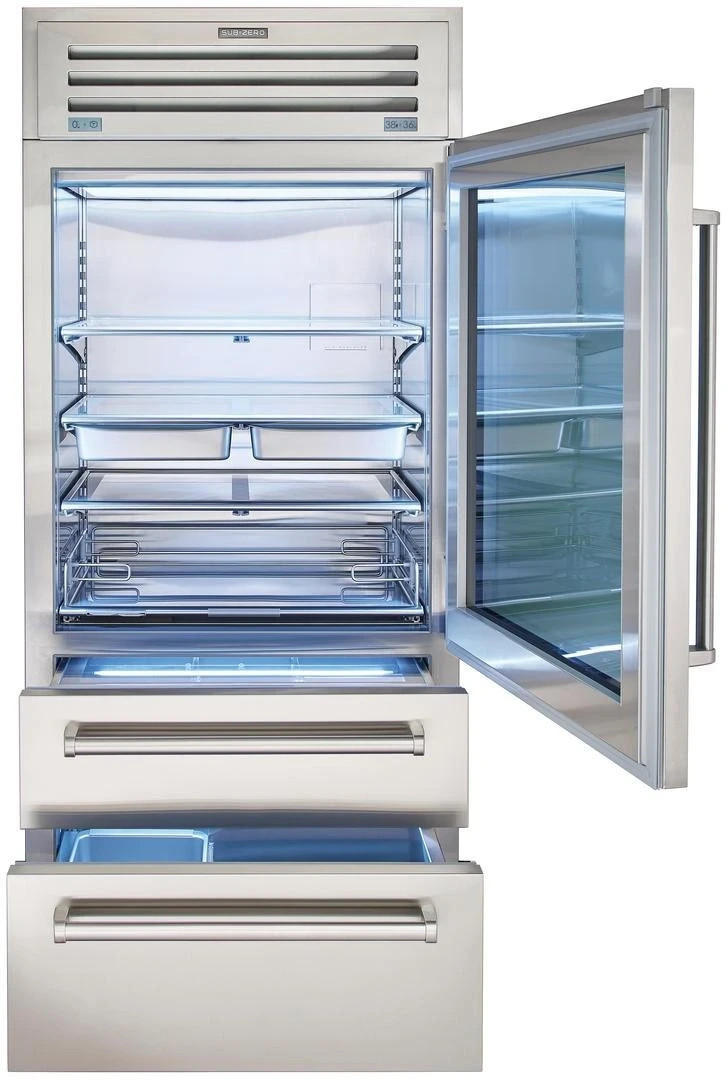 PRO3650GRH-05-6126-SubZero 36" Pro Built-in Bottom Freezer Glass Door RT Hinge