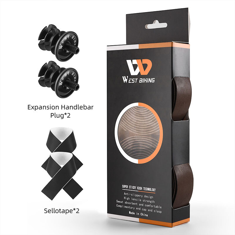 WEST BIKING Genuine Leather Bicycle Handlebar Tape Road Bike Retro Color Belt