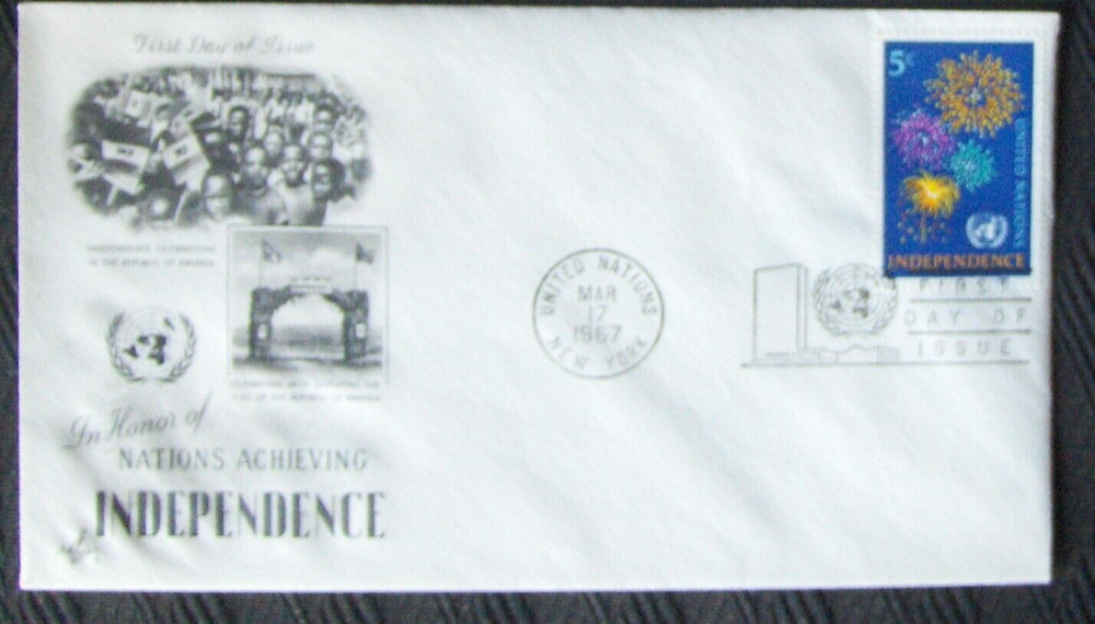 United Nations FDC  NATIONS ACHIEVING INDEPENDENCE, NY  1967.
