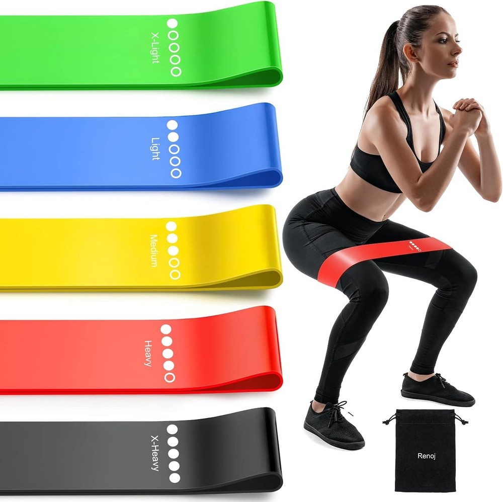 Versatile 5-Pack Resistance Bands for Stretching, Booty & Total Body Workouts