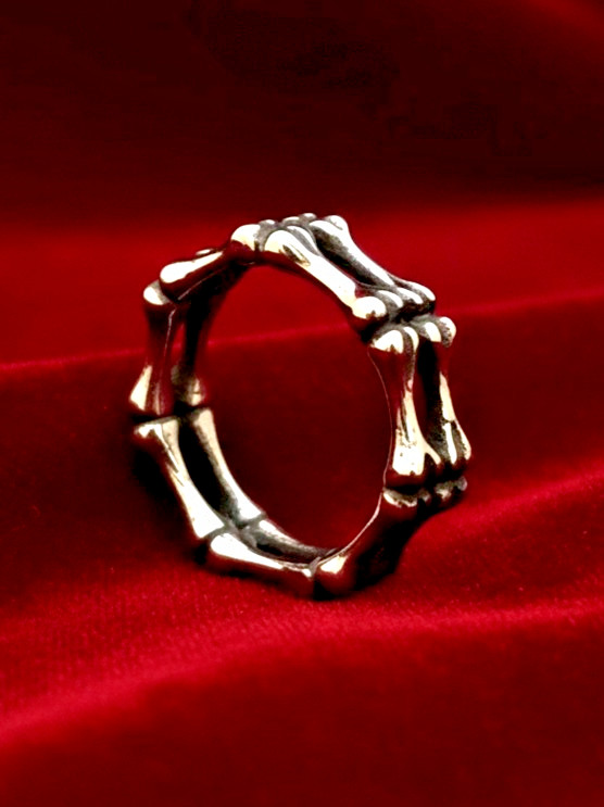 Bone Ring goth punk occult pagan bones alternative ghoul