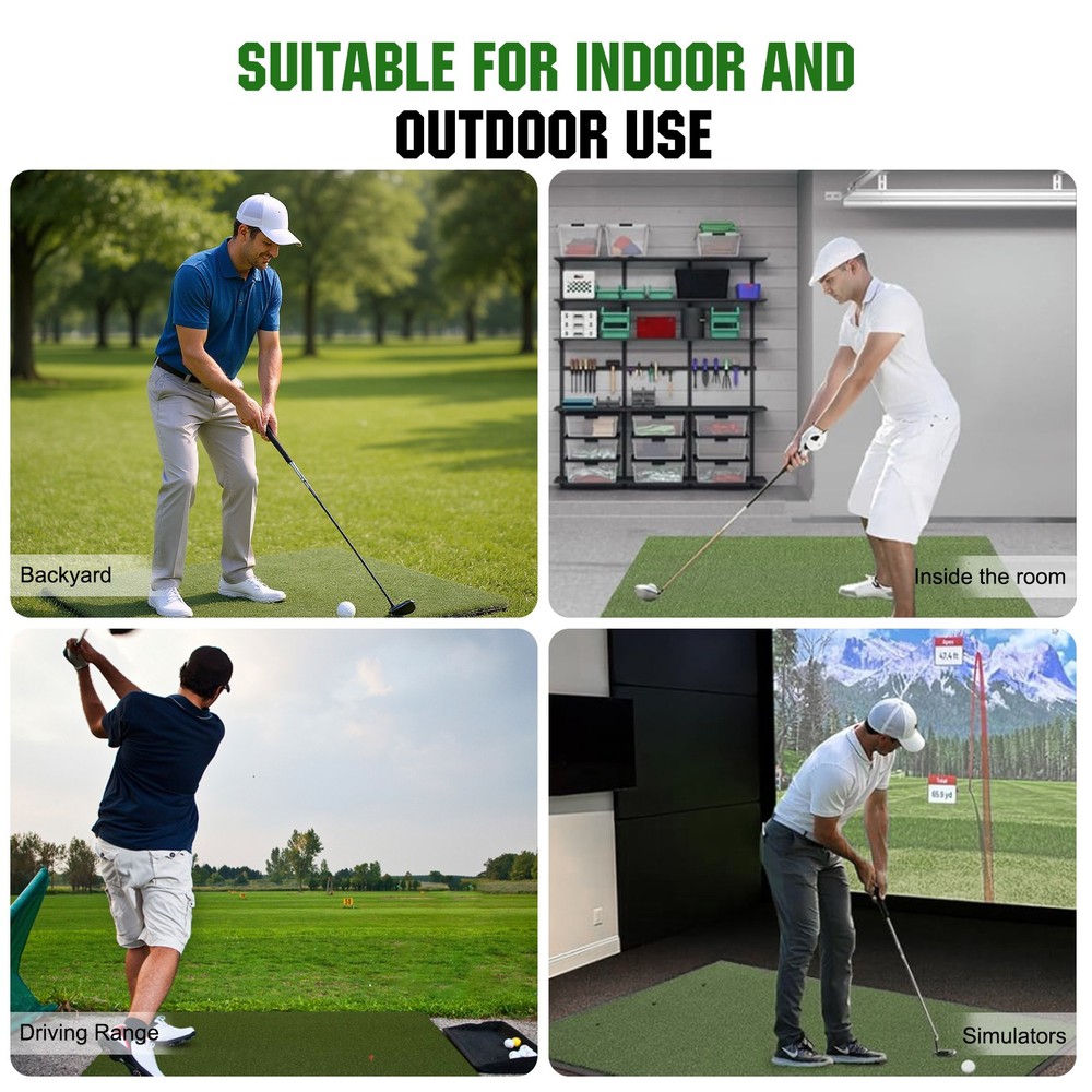 5' x 5' Golf Grass Turf Chipping Mats Driving Range Practice Mat With Foam