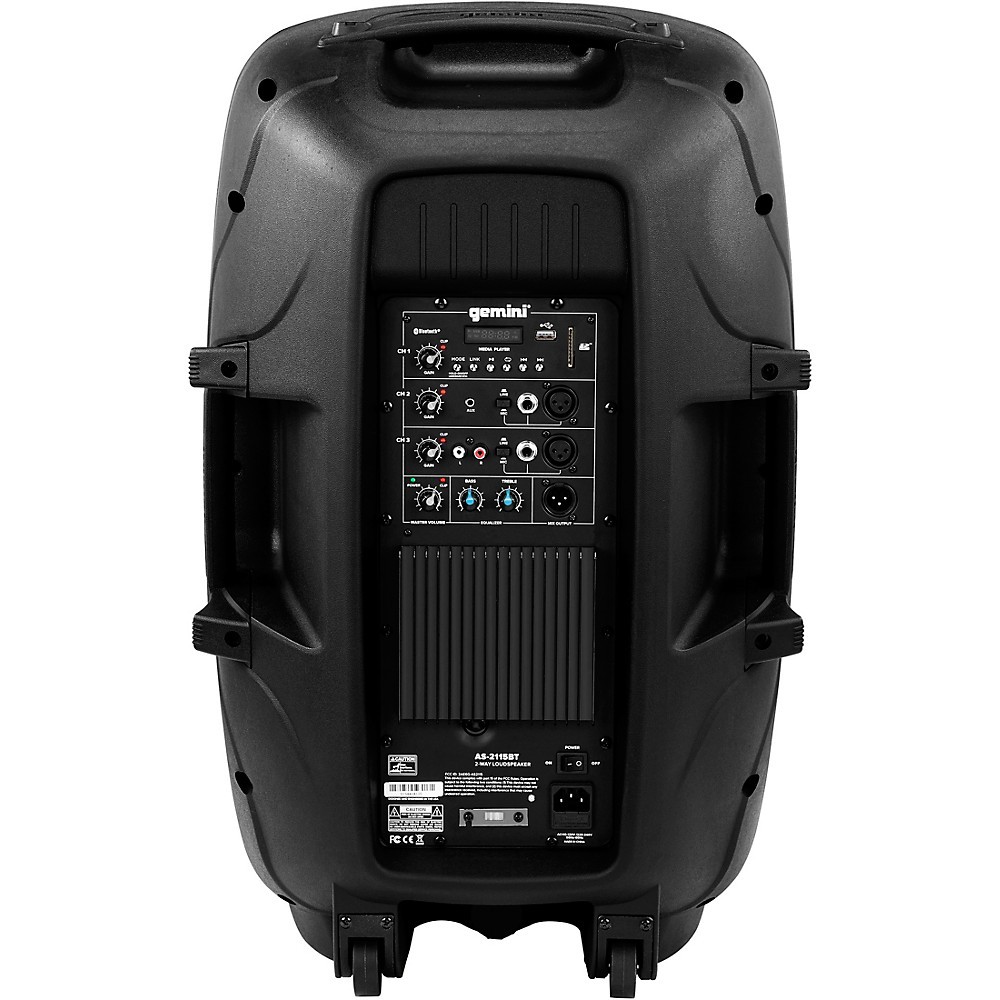 Gemini AS-2115BT 15 in. 2000 Watt Powered Loudspeaker With Bluetooth