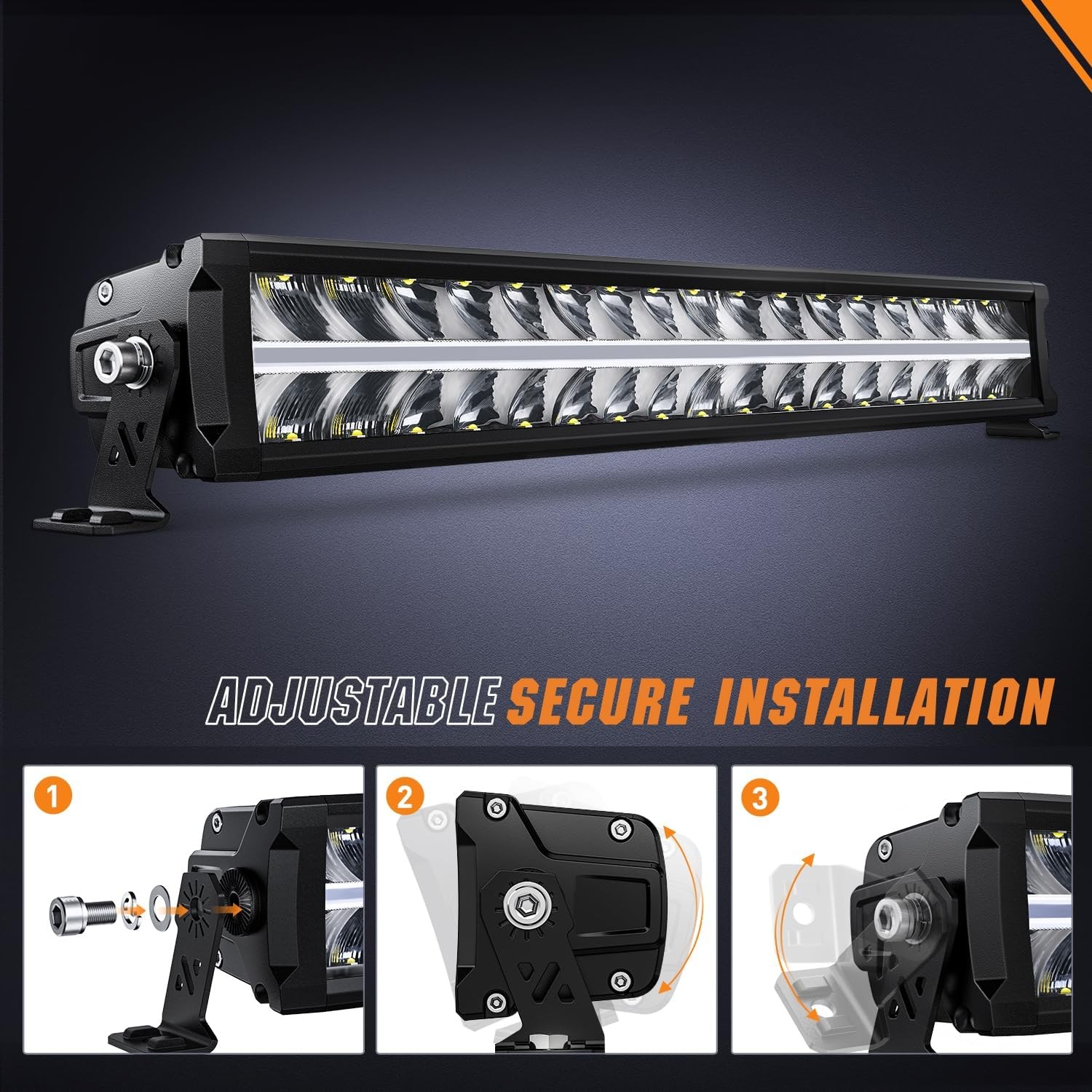 Nilight LED Light Bar with Amber DRL 30 Inch 240W Offroad Light Flood Spot Combo