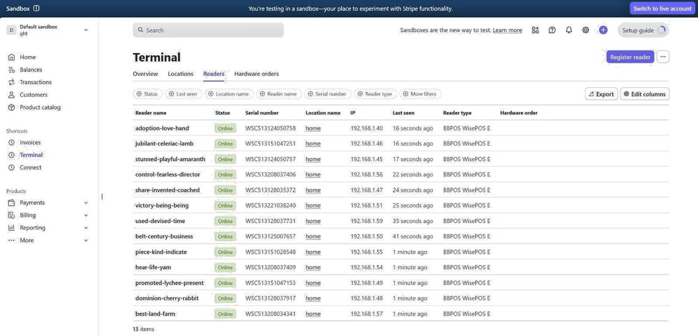 BBPOS WisePOS E Stripe Terminal WSC51 w/ Card Reader, Dock & USB Charging Cable