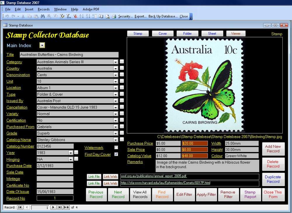 Stamp Collectors Image Database Software Pro Version suit Windows **HALF PRICE**