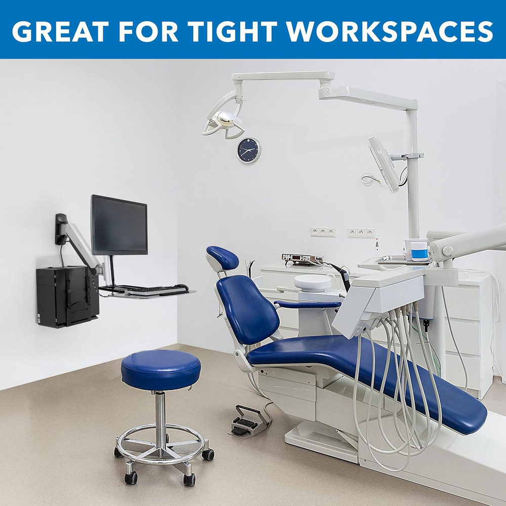 Sit Stand Wall Mount Workstation | Adjustable Height Stand up Computer Station w