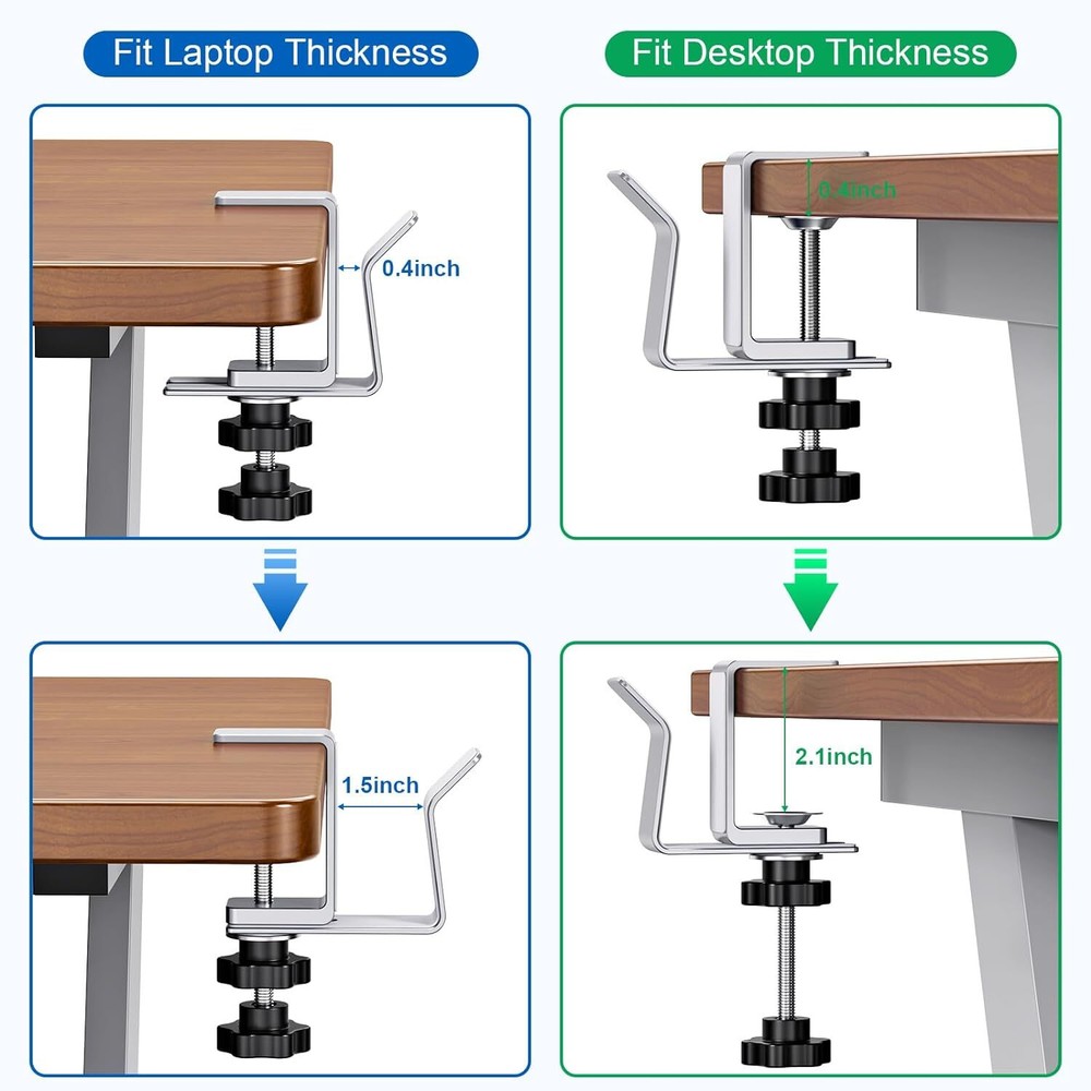Vertical Laptop Stand, Adjustable Holder for Desk Side, fits Silvery