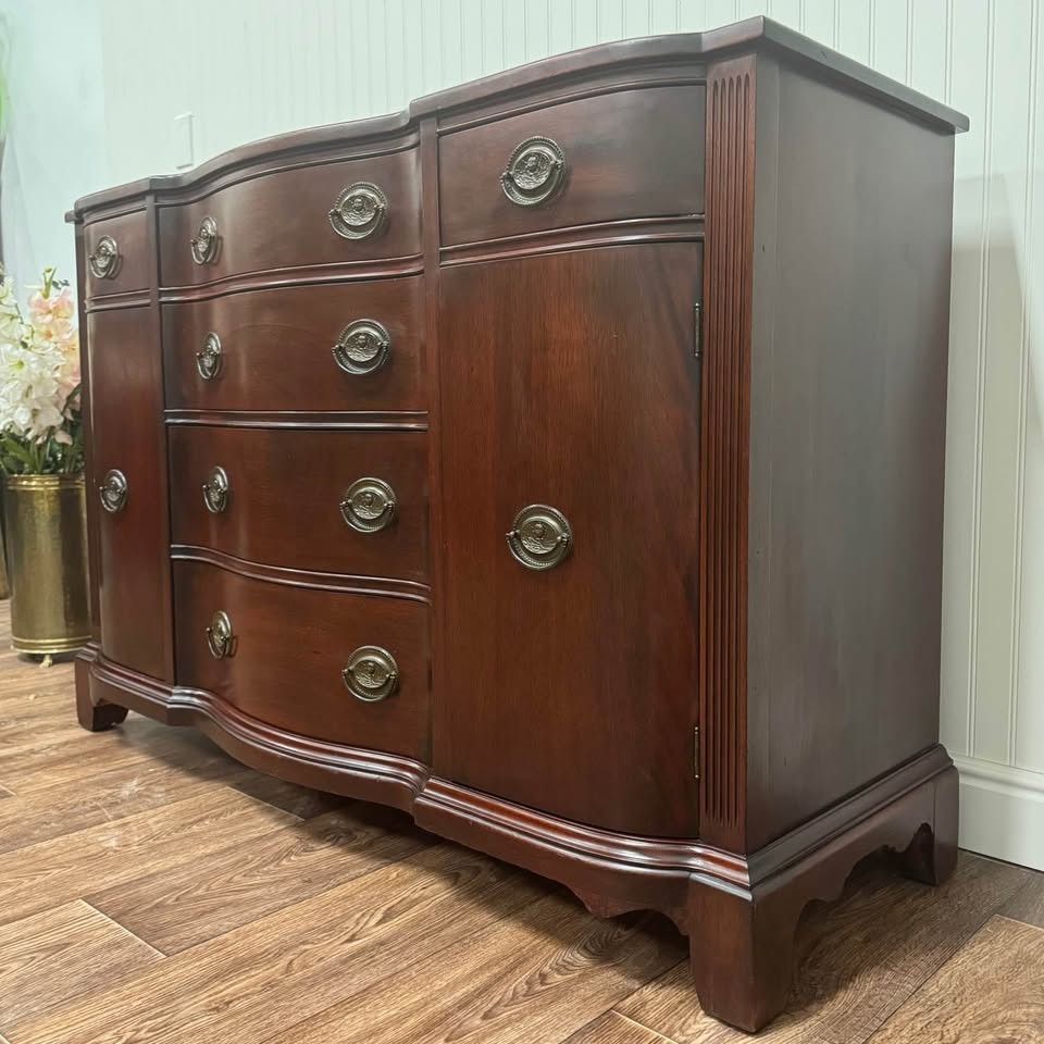 1947 Georgetown Galleries Solid Mahogany Serpentine Buffet