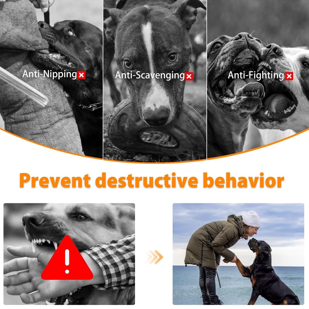 Pitbull Muzzle for Large Medium Sized Dogs to Prevent Biting Scavenging, Bask...