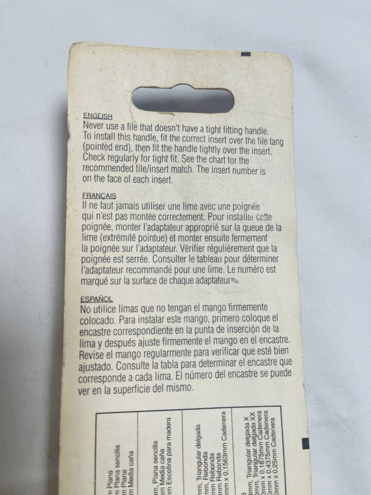 Nicholson File Handle Grip Attachment w/ Inserts NOS 21474