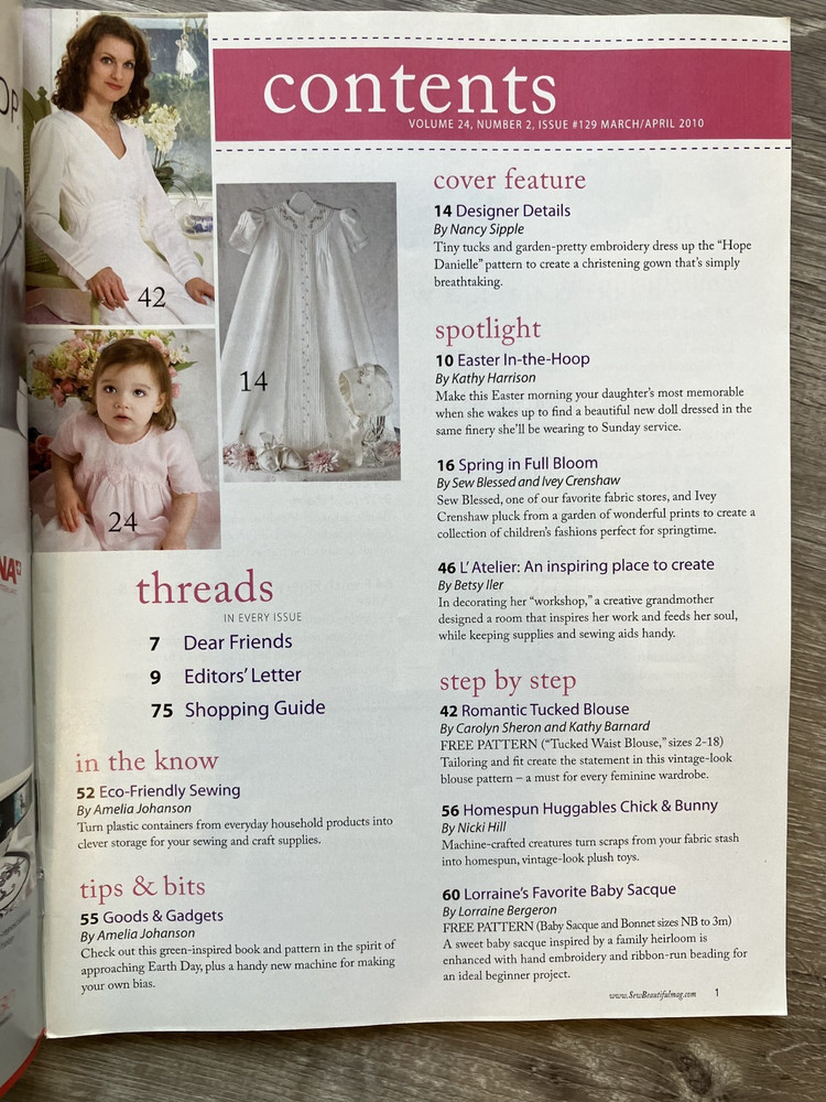 Sew Beautiful 2010 Issues #128-132
