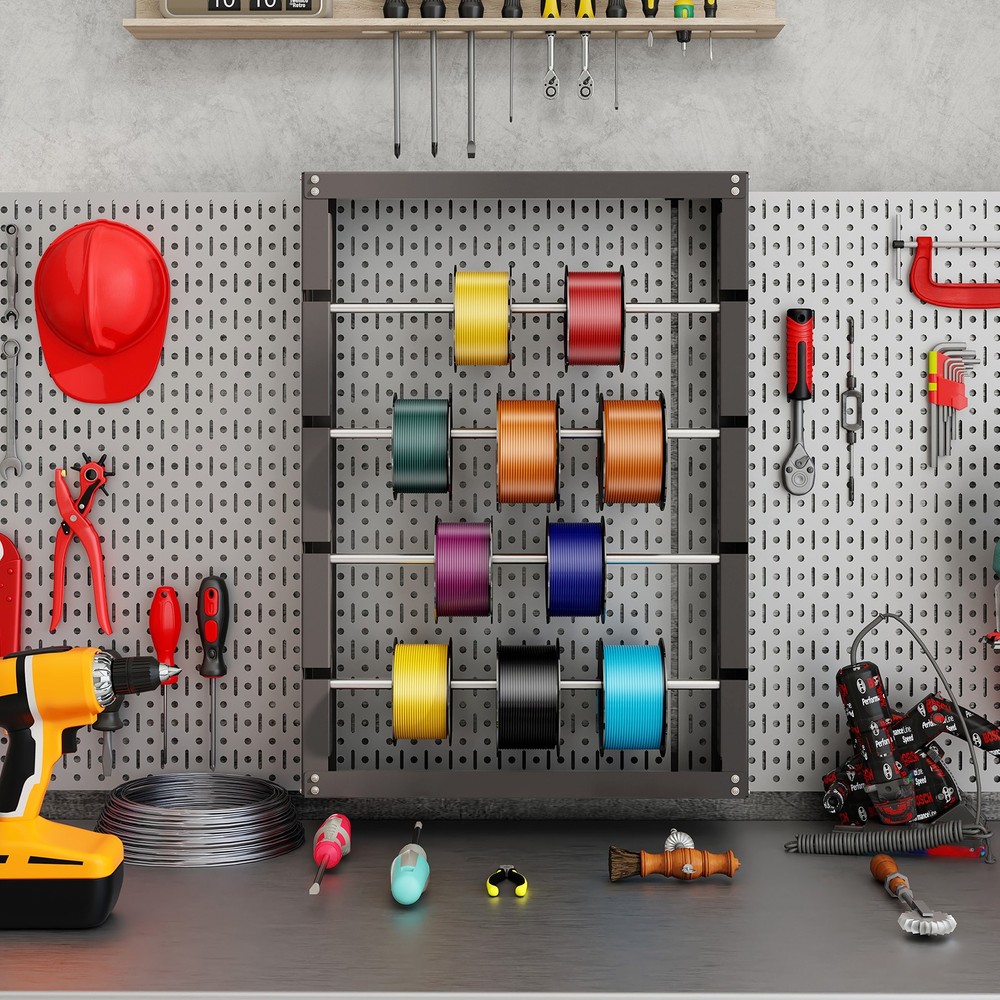 Wire Spool Rack Ribbon Holder Organizer Rack Wall Mounted Cable Dispenser with