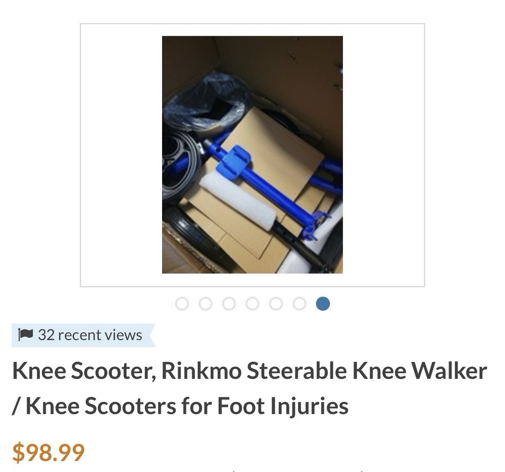 RINKMO Knee Walker Scooter 9151 Steerable Foldable Blue